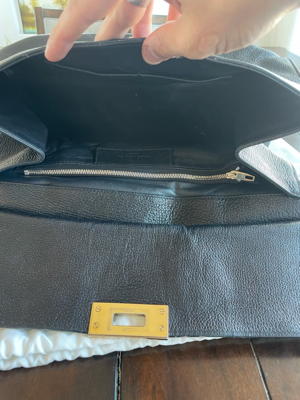 Balenciaga Le Dix Zip Cartable Top Handle Bag Leather and Ostrich - Picture 4 of 6